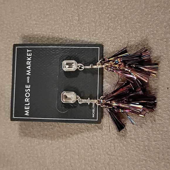 Melrose and Market Rainbow Gem Fringe Earrings - Picture 1 of 2